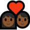 Couple With Heart - Medium Black emoji on Microsoft